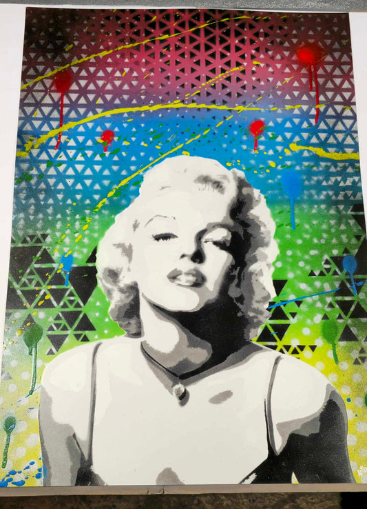 Marilyn Monroe Spray Paint Art 50x70cm - ARTENDIST