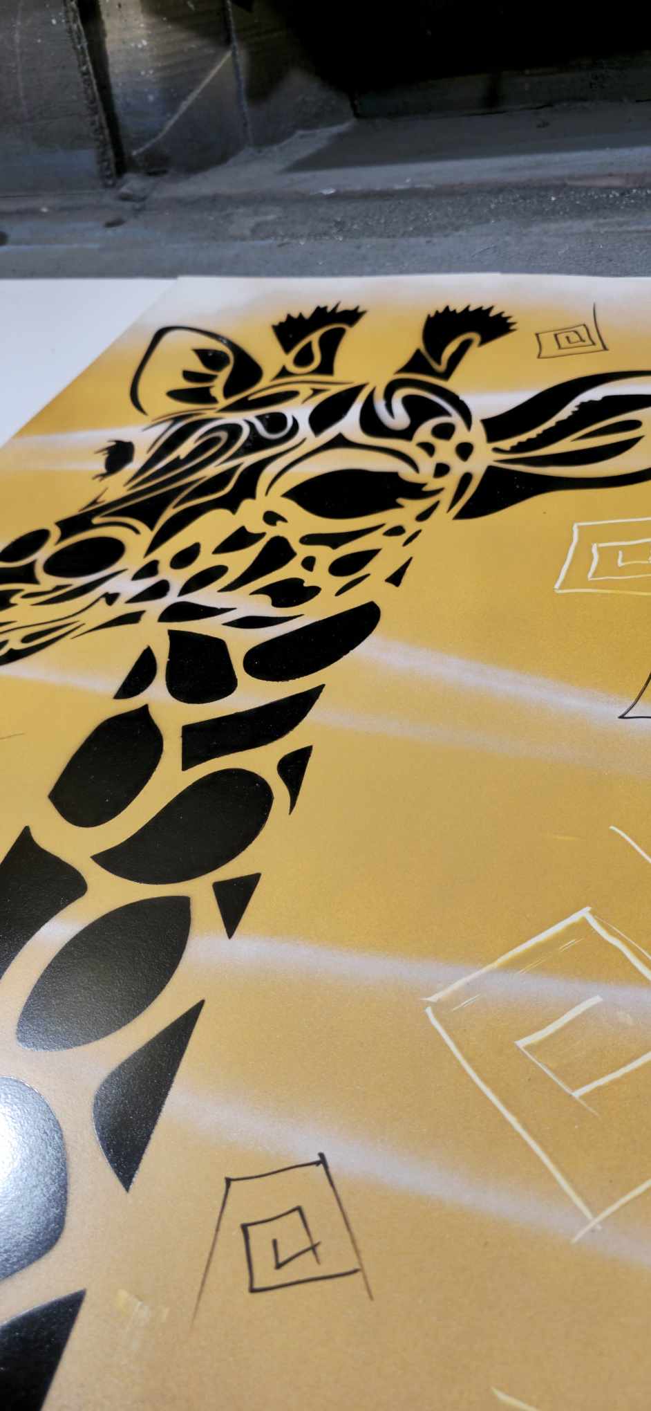 Unique Giraffe Spray Paint Art 50x70cm - ARTENDIST