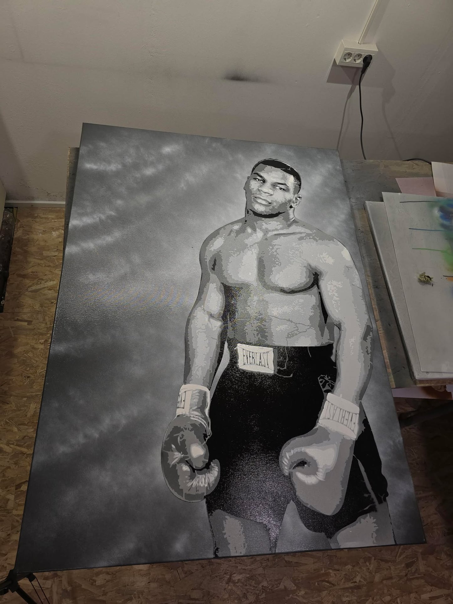Mike Tyson Spray Paint Art 150x100cm - ARTENDIST
