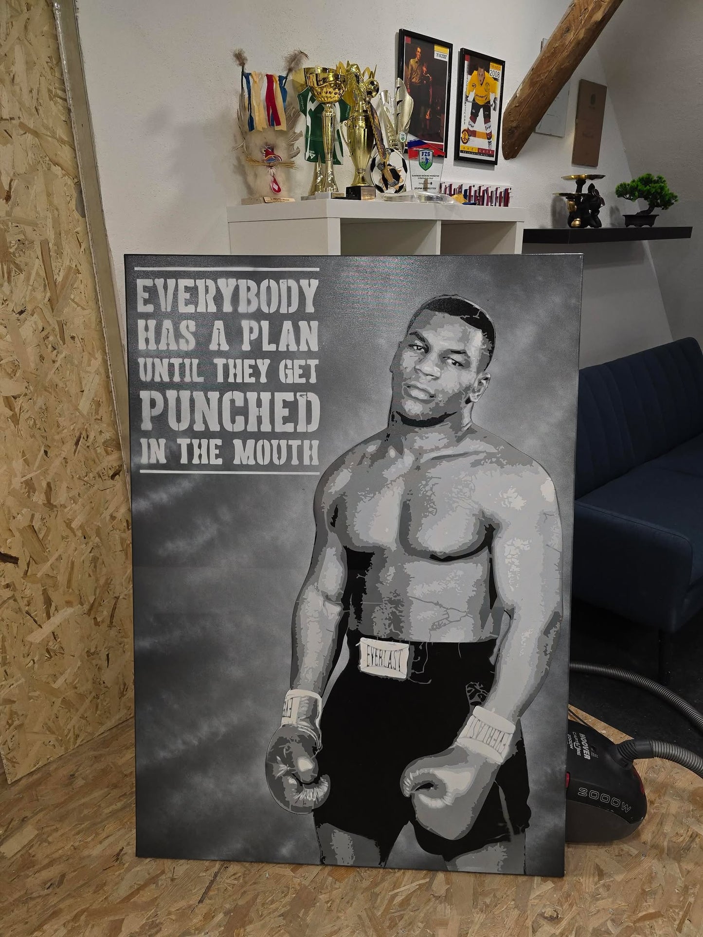 Mike Tyson Spray Paint Art 150x100cm - ARTENDIST