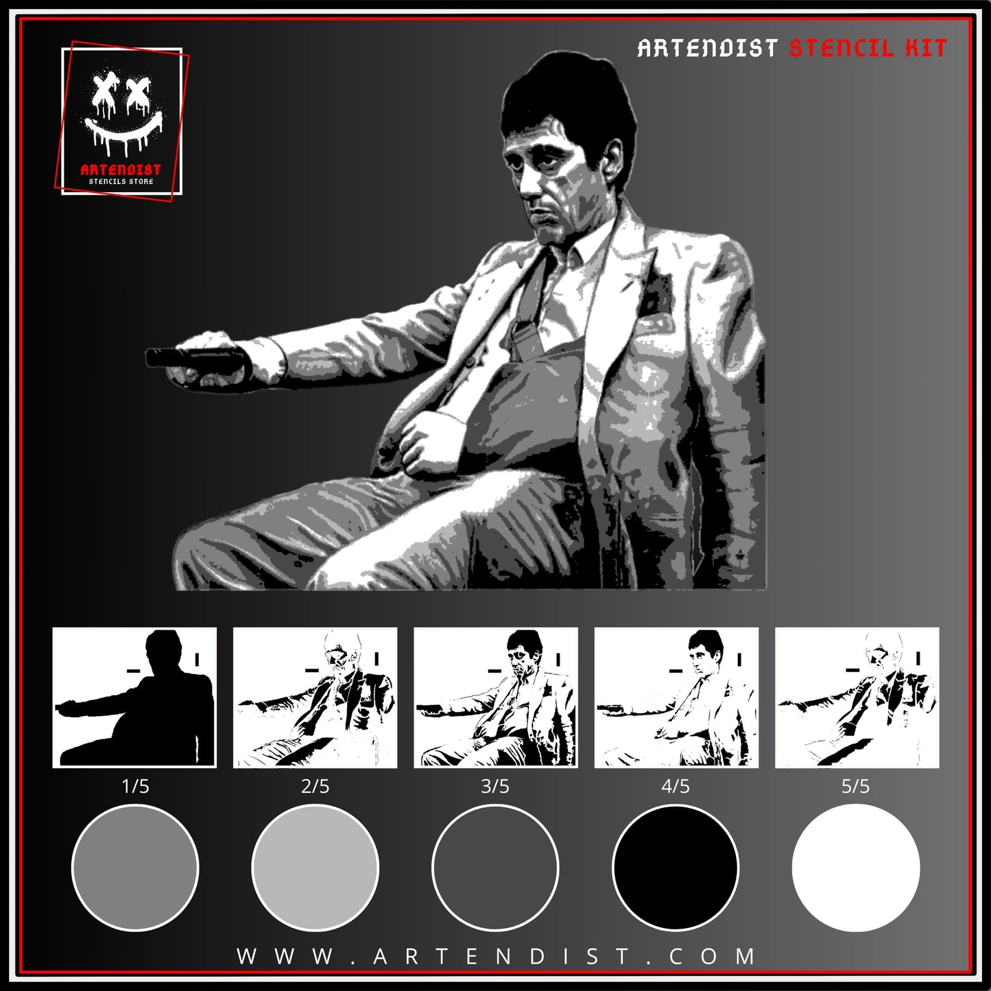 AL PACINO multi 5 layers stencil design