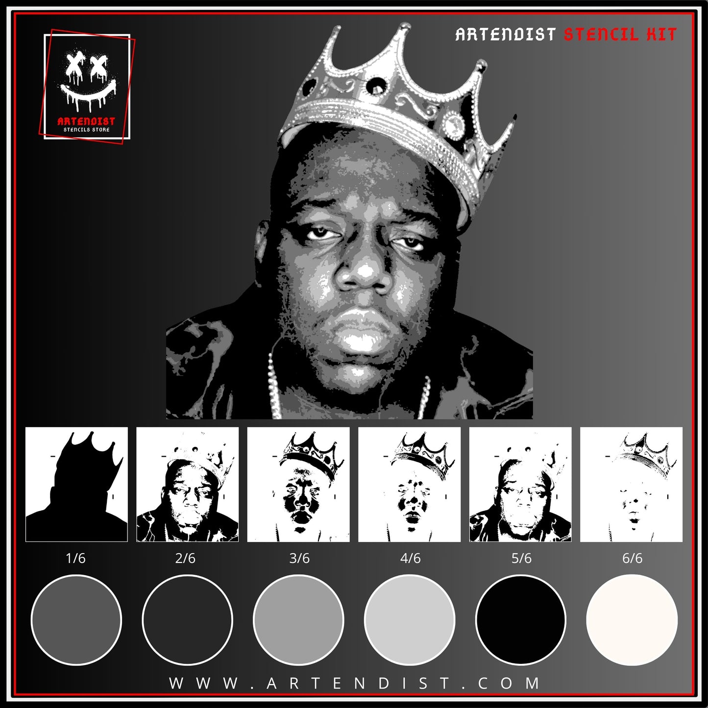 BIGGIE multi 6-layers stencil design