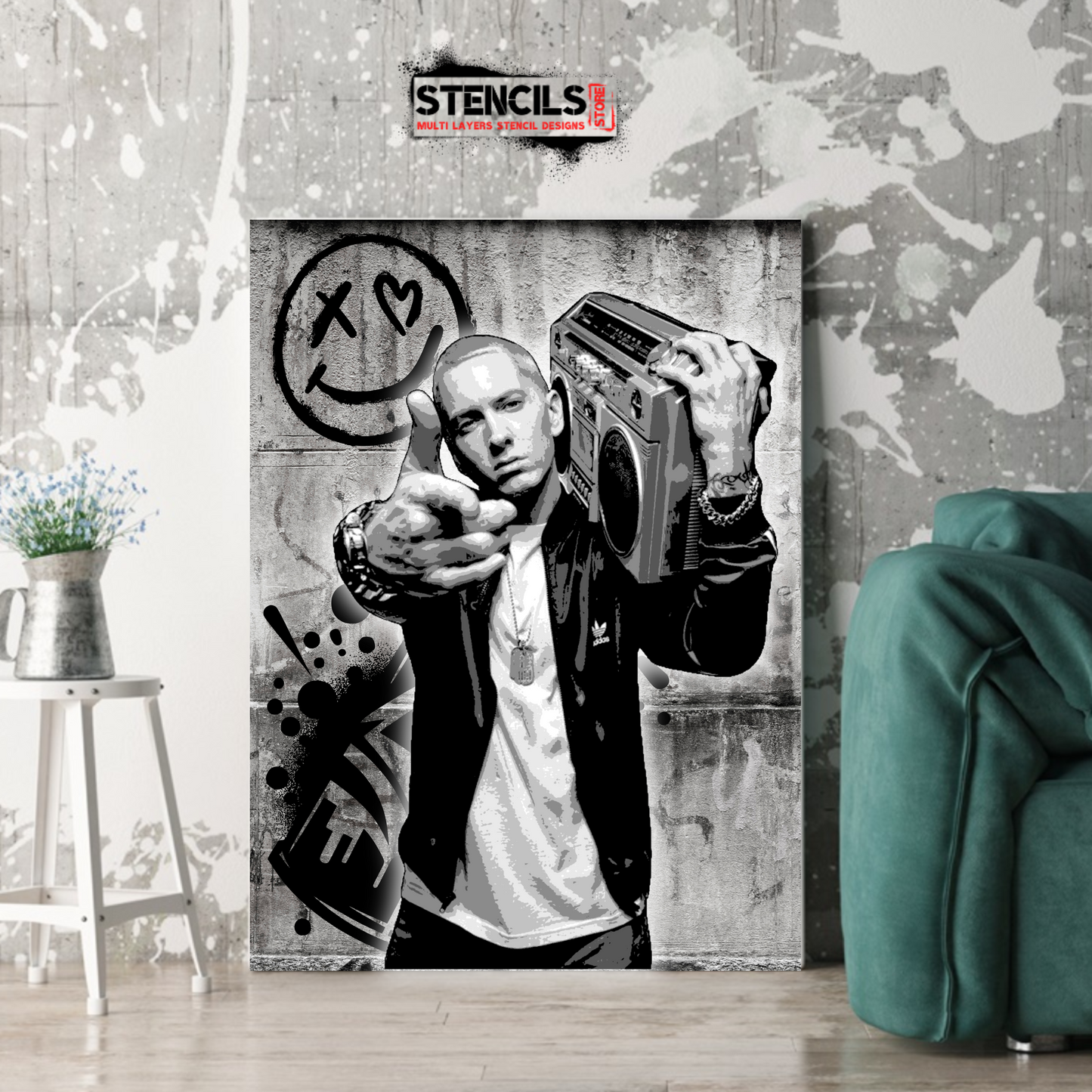 EMINEM multi 6-layers stencil design