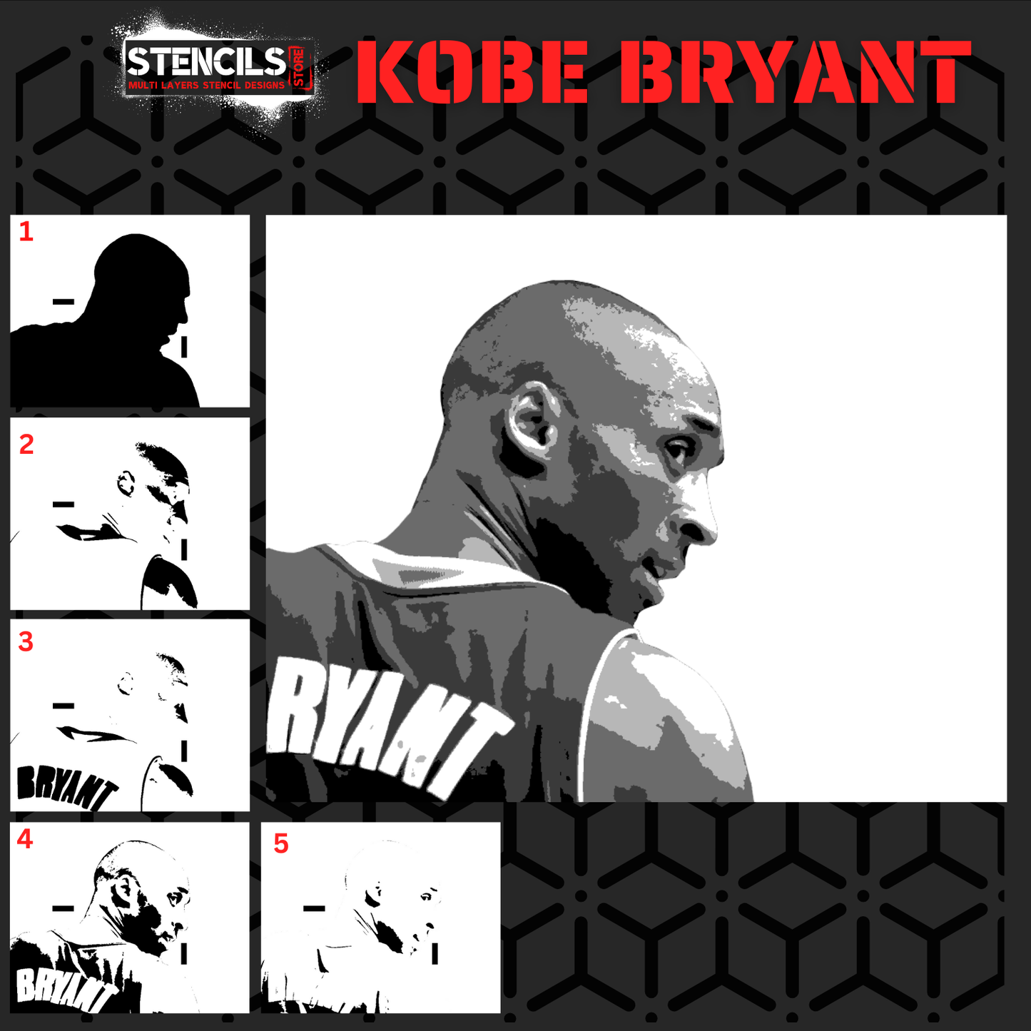 KOBE BRYANT multi 5-layers stencil design - ARTENDIST