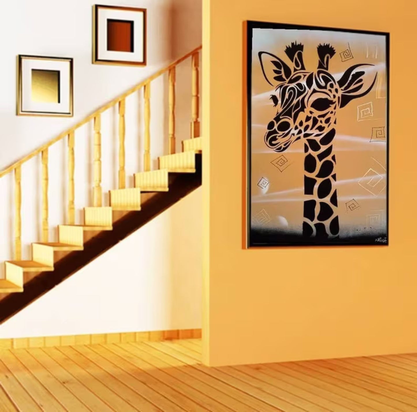 Unique Giraffe Spray Paint Art 50x70cm - ARTENDIST