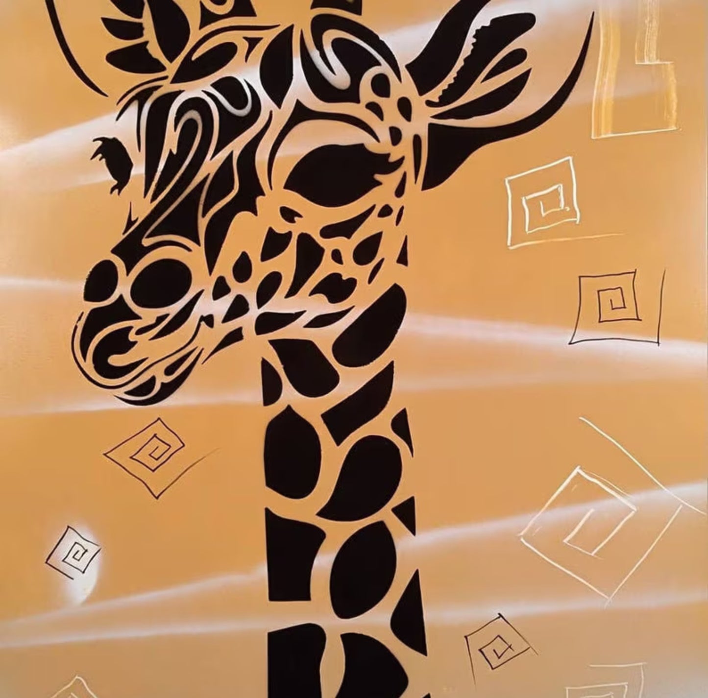 Unique Giraffe Spray Paint Art 50x70cm - ARTENDIST