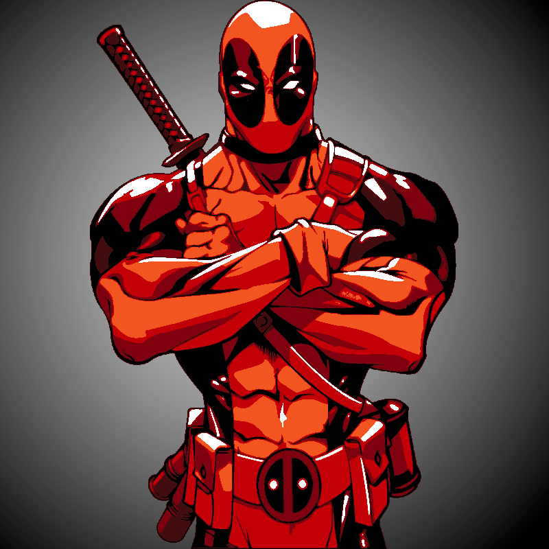 DEADPOOL multi 6 layers stencil design PRE-CUT - ARTENDIST