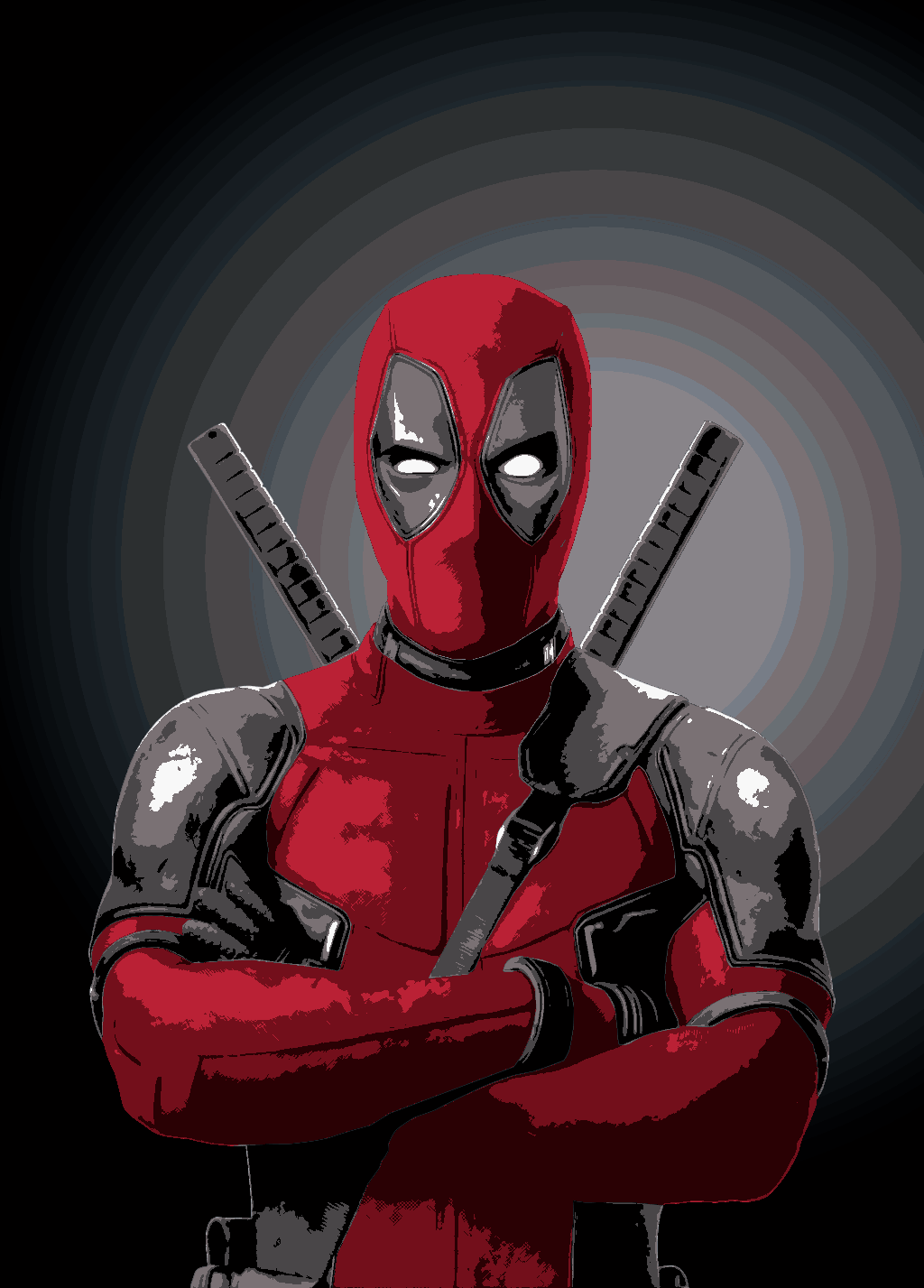 DEADPOOL multi 7-layers stencil design - ARTENDIST