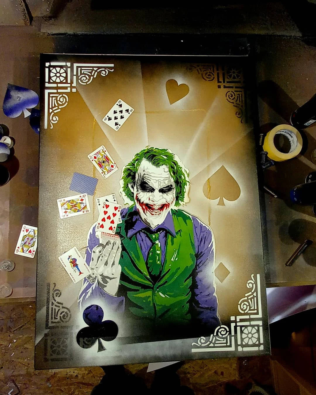 JOKER multi 9 layers stencil design PRE-CUT - ARTENDIST