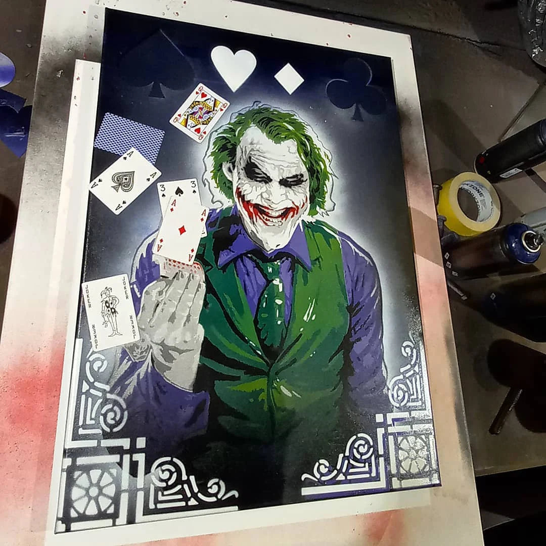 JOKER multi 9 layers stencil design PRE-CUT - ARTENDIST
