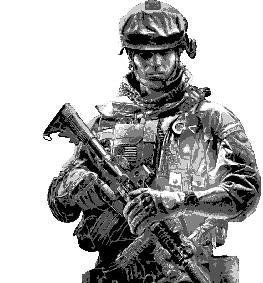 SOLIDER multi 5 layers stencil design PRE-CUT - ARTENDIST