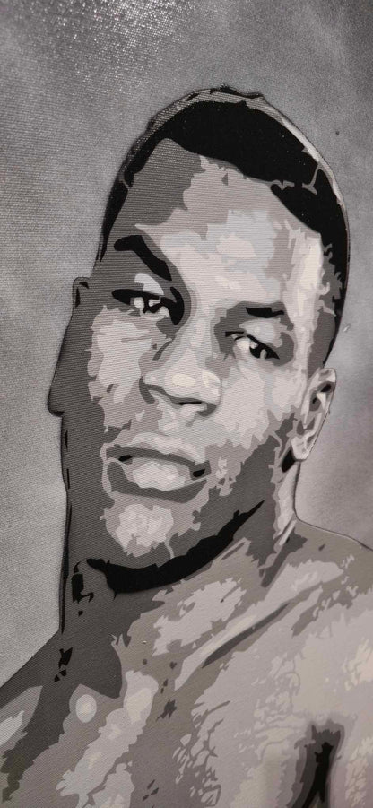 Mike Tyson Spray Paint Art 150x100cm - ARTENDIST