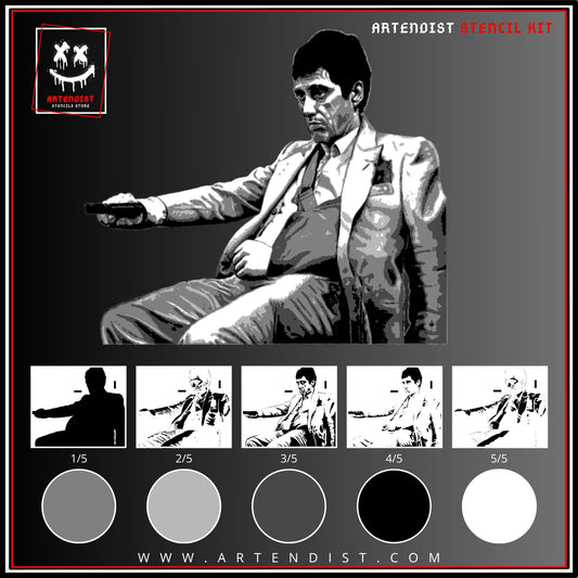 AL PACINO multi 5 layers stencil design