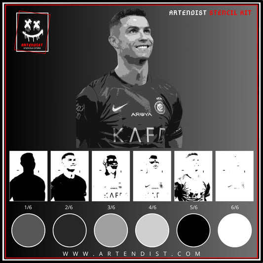 CRISTIANO RONALDO multi 6-layers stencil design