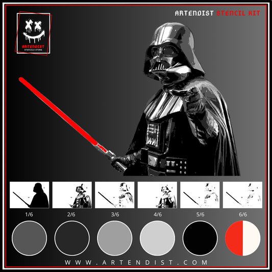 DARTH VADER multi 6-layers stencil design - ARTENDIST