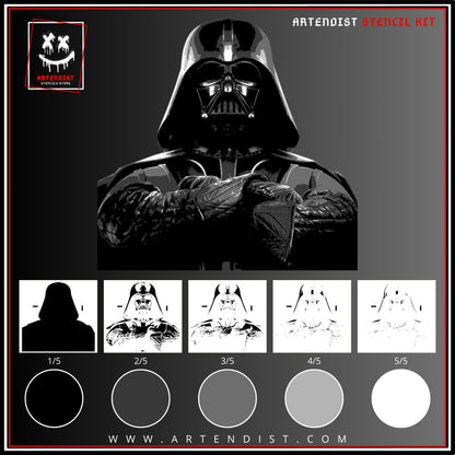 DARTH VADER multi 5-layers stencil design