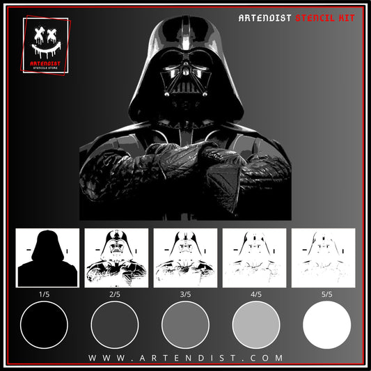 DARTH VADER multi 5-layers stencil design