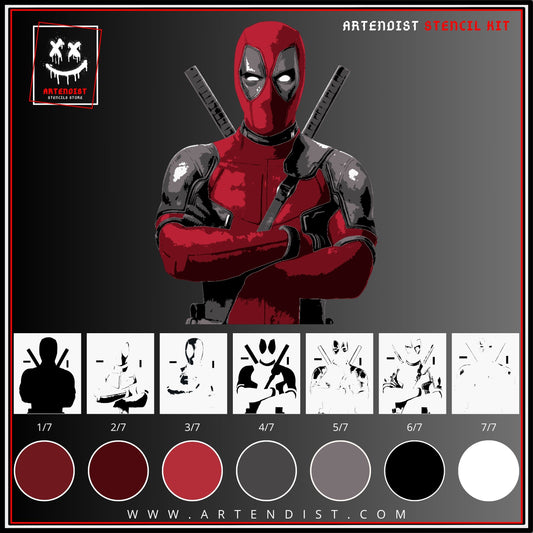 DEADPOOL multi 7-layers stencil design