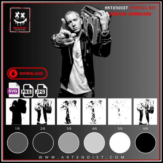 EMINEM multi 6-layer DIGITAL DOWNLOAD stencil design