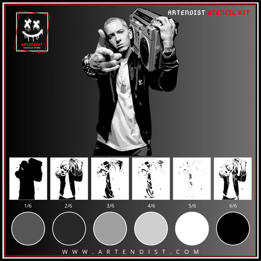 EMINEM multi 6-layers stencil design