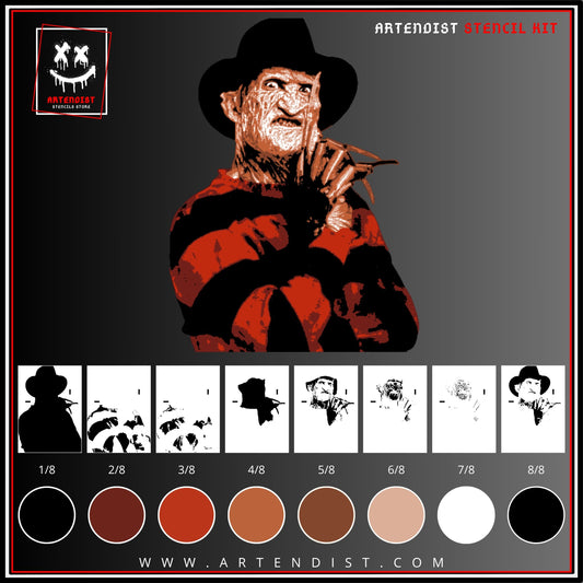 FREDDY mehrschichtiges Schablonendesign mit 8 Schichten, VORGESCHNITTEN