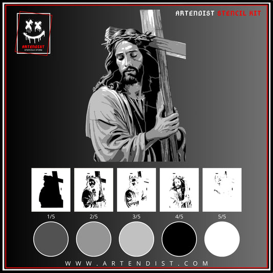 JESUS ​​Multi 5 Schichten Schablonendesign VORGESCHNITTEN
