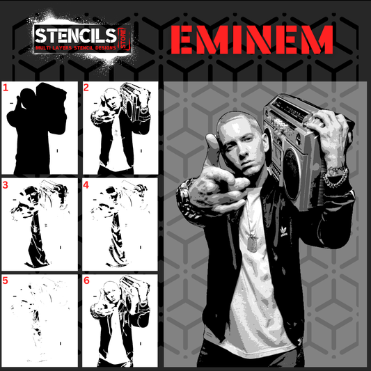 EMINEM multi 6-layers stencil design