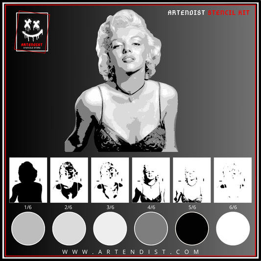 MARILYN MONROE multi 6-layers stencil design