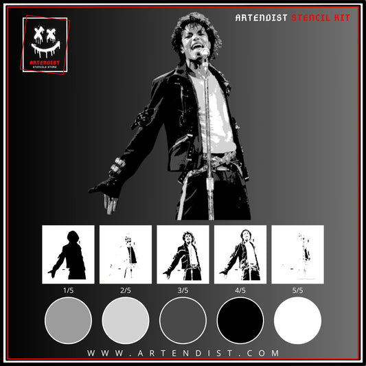 MICHAEL JACKSON multi 5 layers stencil design