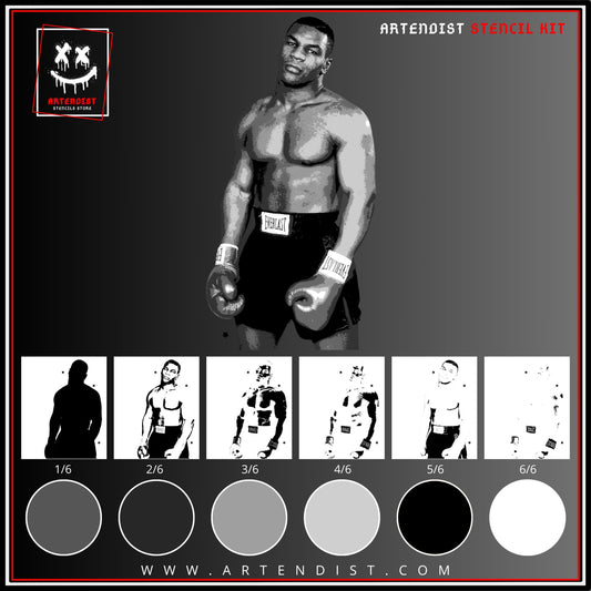 MIKE TYSON multi 6-layers stencil design