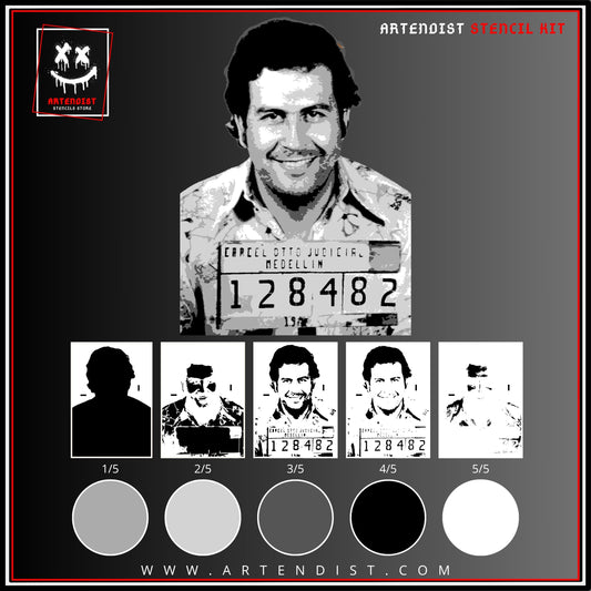 PABLO ESCOBAR multi 5 layers stencil design