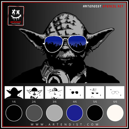 PARTY YODA multi 6-layers stencil design