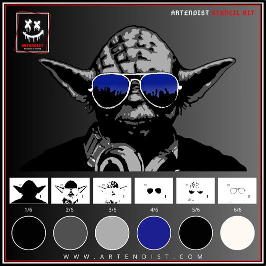 PARTY YODA multi 6-layers stencil design