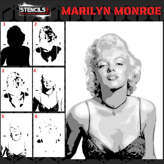 MARILYN MONROE multi 6-layers stencil design