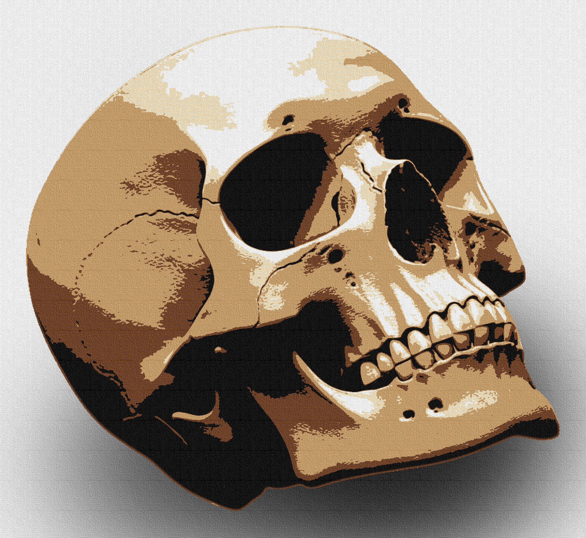 SKULL multi 5 layers stencil design PRE-CUT - ARTENDIST