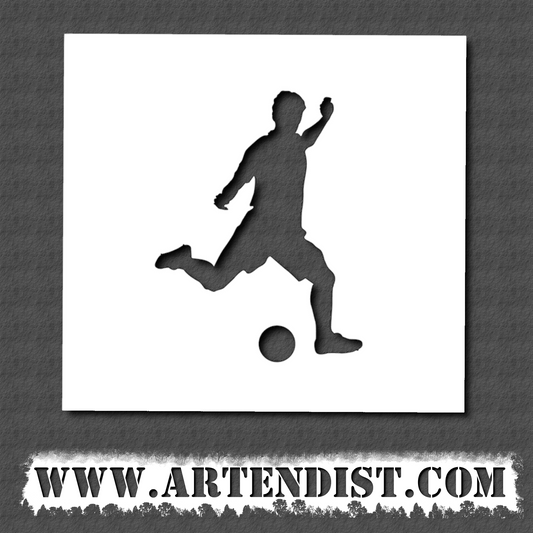 Football Player Silhouette Stencil