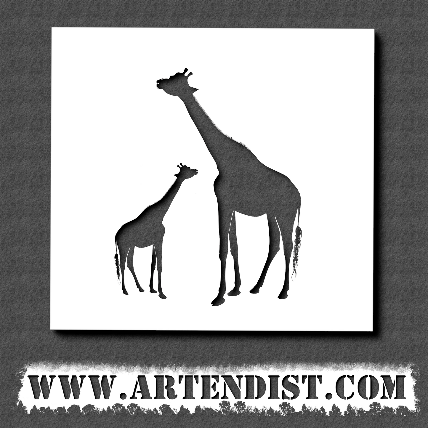 Giraffe Silhouette Stencil