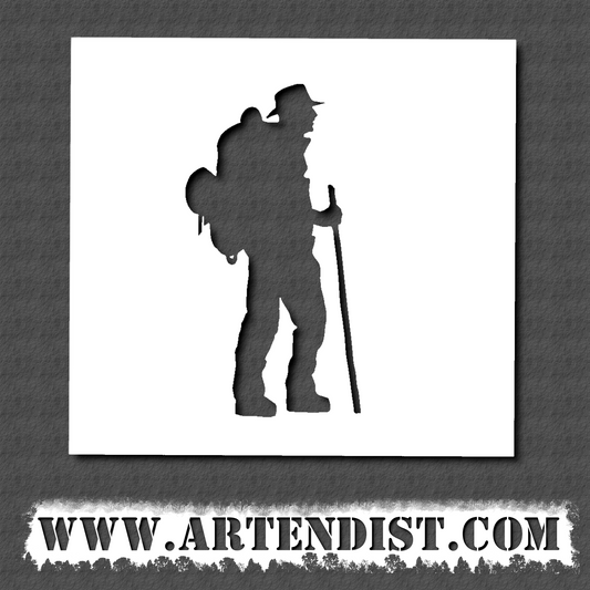 Hiker Silhouette Stencil